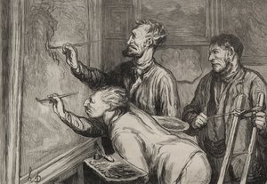 The Painters: The Last Stroke of the Brush, Exposition of 1868. af Honoré Daumier