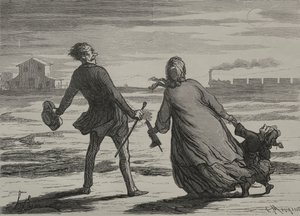 Jernbanen: For sent af Honoré Daumier