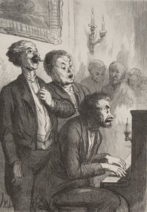Sangerne: Sangerne i Salonen. af Honoré Daumier