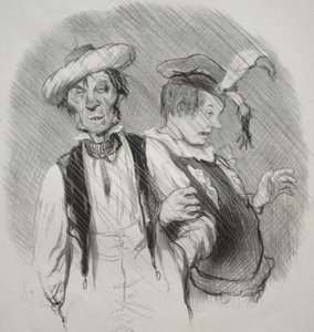 Livets smukke dage, tallerken 18: Mardi gras, 1844. af Honoré Daumier