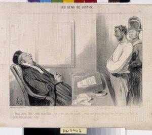 Retfærdighedens folk. Tegneserie af Honore Daumier (1808-1879), 37,5x28. Uddrag fra avisen Le"" Charivari"", Musee des Beaux Arts, Palais Longchamp, Marseille. af Honoré Daumier