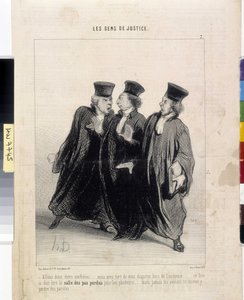 Retfærdighedens folk. Tegneserie af Honore Daumier (1808-1879), 37,5x28. Uddrag fra avisen Le"" Charivari"", Musee des Beaux Arts, Palais Longchamp, Marseille af Honoré Daumier