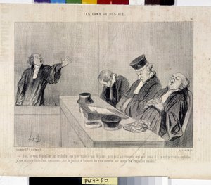 Retfærdighedens folk. Tegning af Honore Daumier (1808-1879), fra avisen Le" Charivari", 37,5x28. Musee des Beaux Arts, Palais Longchamp, Marseille. af Honoré Daumier
