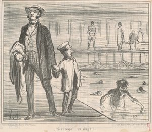 Her far! ... en abe! ... af Honoré Daumier