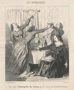 En skål for kvinders frigørelse... af Honoré Daumier