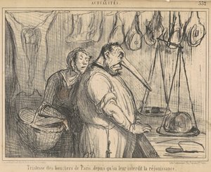 Tristhed hos slagterne i Paris... af Honoré Daumier