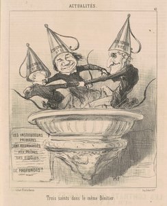 Tre helgener i samme stoup af Honoré Daumier
