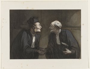 To advokater giver hånd // Deux avocats: la poignée de main af Honoré Daumier