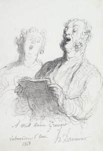 To sangere; To sangere, 1868 af Honoré Daumier