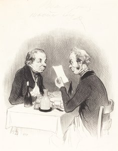 En mager middag af Honoré Daumier