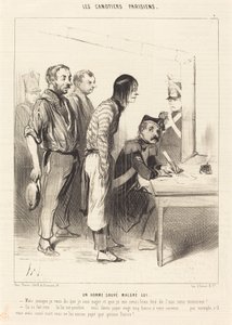 En mand reddet på trods af sig selv af Honoré Daumier