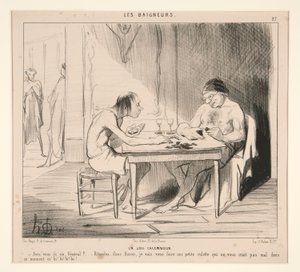 Et dejligt ordspil. Har du en sekser, general? af Honoré Daumier