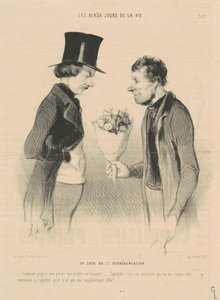 En dag med 1. forestilling af Honoré Daumier