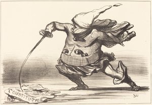En Matamore iført en... støvle... af Honoré Daumier