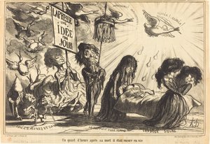 Et kvarter efter sin død var han stadig i live (A Quarter of an Hour after His Death, He Was Still Alive) af Honoré Daumier