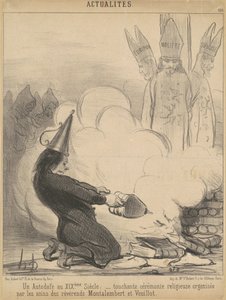 En bog, der brænder i det 19. århundrede af Honoré Daumier