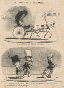 En cabriolet med en uheldig lighed... af Honoré Daumier