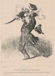 En borger irriteret over bøflerne af Honoré Daumier
