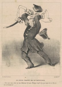 En borger irriteret over bøflerne af Honoré Daumier