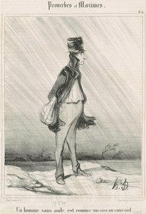 En hjemløs mand... af Honoré Daumier