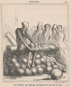 En opfinder, der frygter, at hans fond forbliver... af Honoré Daumier