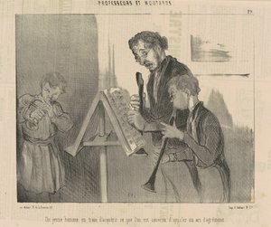 En ung mand i færd med at erhverve sig... en fornøjelseskunst af Honoré Daumier