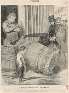 En vinhandler oprørt i sin forretning af Honoré Daumier