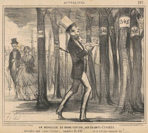 En held og lykke herre på Champs-Elysées af Honoré Daumier