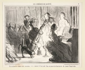 Et orkester i et hus af Honoré Daumier