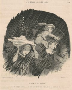 En national helligdag aften af Honoré Daumier