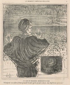 En første forestillingsaften af Honoré Daumier