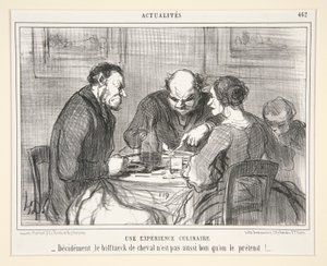 En kulinarisk oplevelse: Helt klart, hestebøffen n af Honoré Daumier