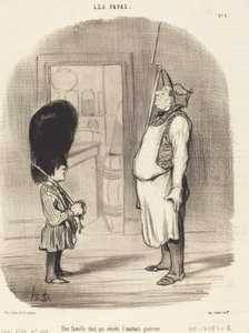 En familie, hvor krigerinstinktet bor af Honoré Daumier