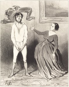 En kvinde som mig... sætte en knap tilbage?... af Honoré Daumier