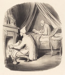 En urolig nat af Honoré Daumier