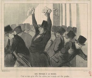 Panik på aktiemarkedet af Honoré Daumier