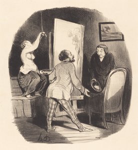En svær stilling af Honoré Daumier