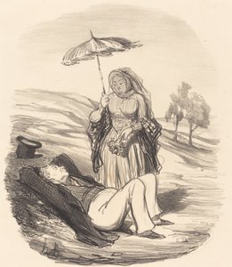 En ægteskabelig gåtur af Honoré Daumier