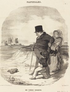Et frygteligt møde af Honoré Daumier