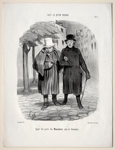 Hvad du vil, plade 7: Efter at have taget rollen som dandies under Directory af Honoré Daumier