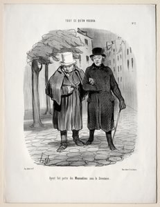 Hvad du vil, plade 7: Efter at have taget rollen som dandies under Directory, 1847. af Honoré Daumier