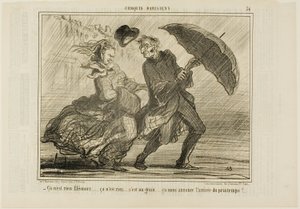 "- Bare rolig, Eleonore ... det er ikke noget, det er bare en lille vind, der annoncerer forårets komme," plade 34 fra Croquis Parisiens af Honoré Victorin Daumier