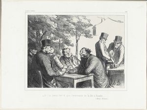 "- Jeg har aldrig grinet så meget som til begravelsen af Bourdins datter......." (Henri Monnier), plade 303 fra Souvenirs d