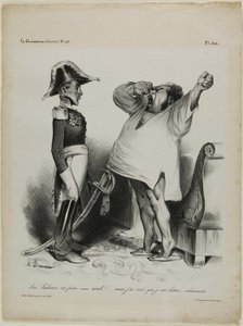 "- Herre! Lissabon er blevet erobret. - aaaah!!! ... og jeg drømte, at jeg havde kæmpet modigt!", plade 304 af Honoré Victorin Daumier