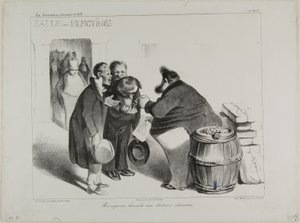 En retfærdig belønning til pligtopfyldende vælgere, plade 404 af Honoré Victorin Daumier