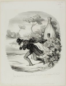 En herre, der ville studere biernes vaner for nøje, planche 6 fra Pastorales af Honoré Victorin Daumier