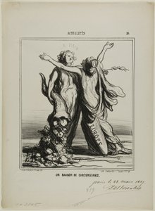 A Kiss of Circumstances, planche 50 fra Actualités af Honoré Victorin Daumier