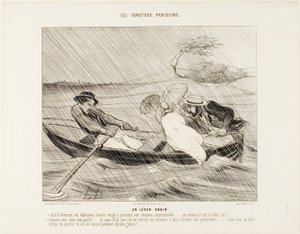 Et let vindstød (Un leger grain), plade 8 fra De parisiske sejlere (Les canotiers Parisiens) af Honoré Victorin Daumier