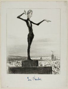 Et forslag fra Charivari til Léon Faucher for at undgå telegrafiske fejltagelser i fremtiden, plade 122 fra Actualités af Honoré Victorin Daumier