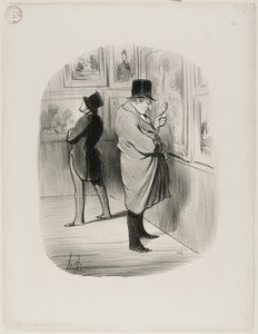 En ægte kunstelsker, plade 66 fra Les Bons Bourgeois af Honoré Victorin Daumier